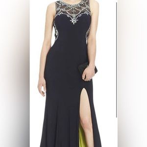 Blue embellished gown